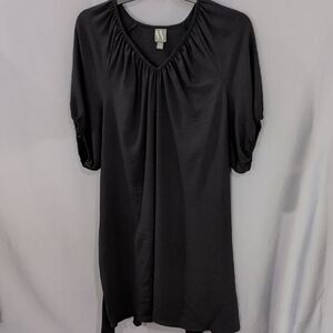 Worthington Black V-Neck Top Dress 1X NWT